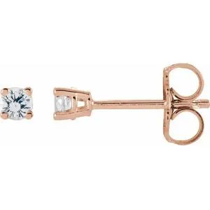 14K Rose 2.5 mm Natural Blue Zircon Stud Earrings