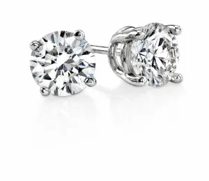 1.62 CTW Classic Diamond Stud Platinum Earrings