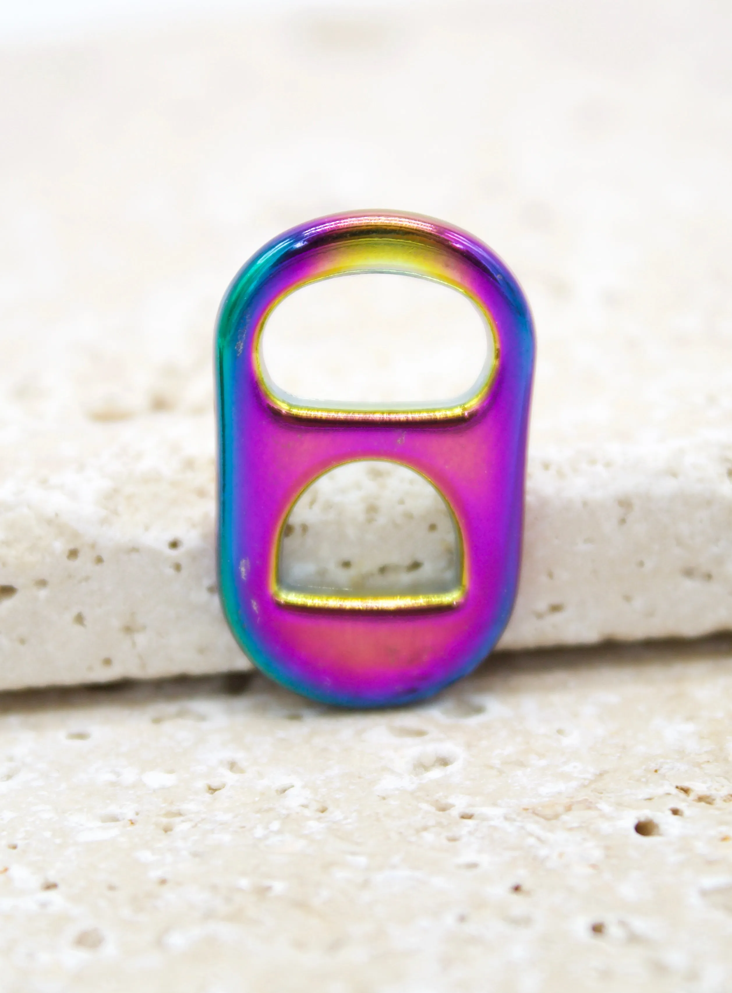 18K Gold Filled holographic iridescent Soda Pull Tab (A37)