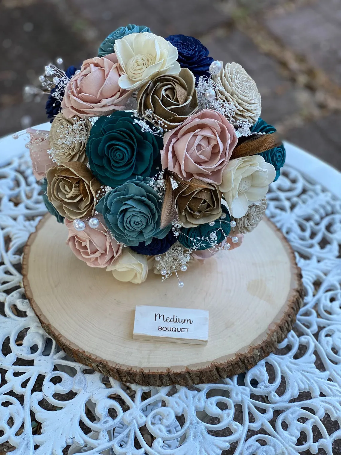 1920's Vintage Blush and Blue Bouquet