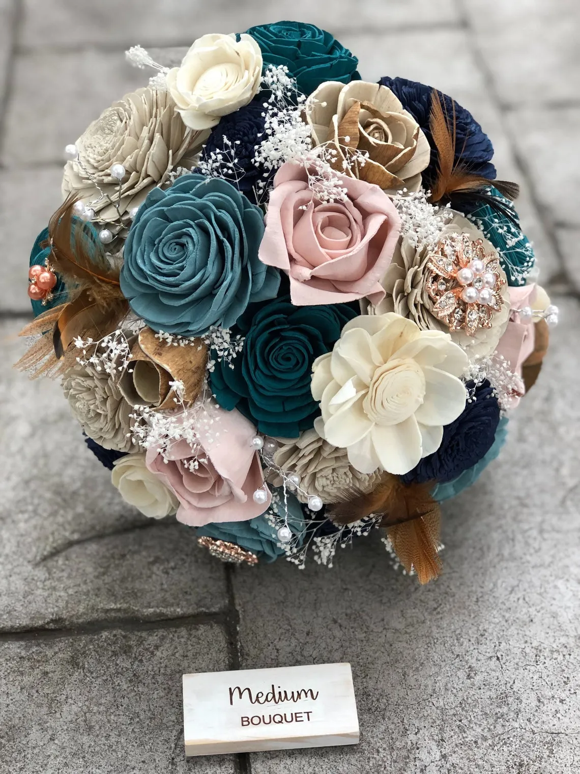 1920's Vintage Blush and Blue Bouquet