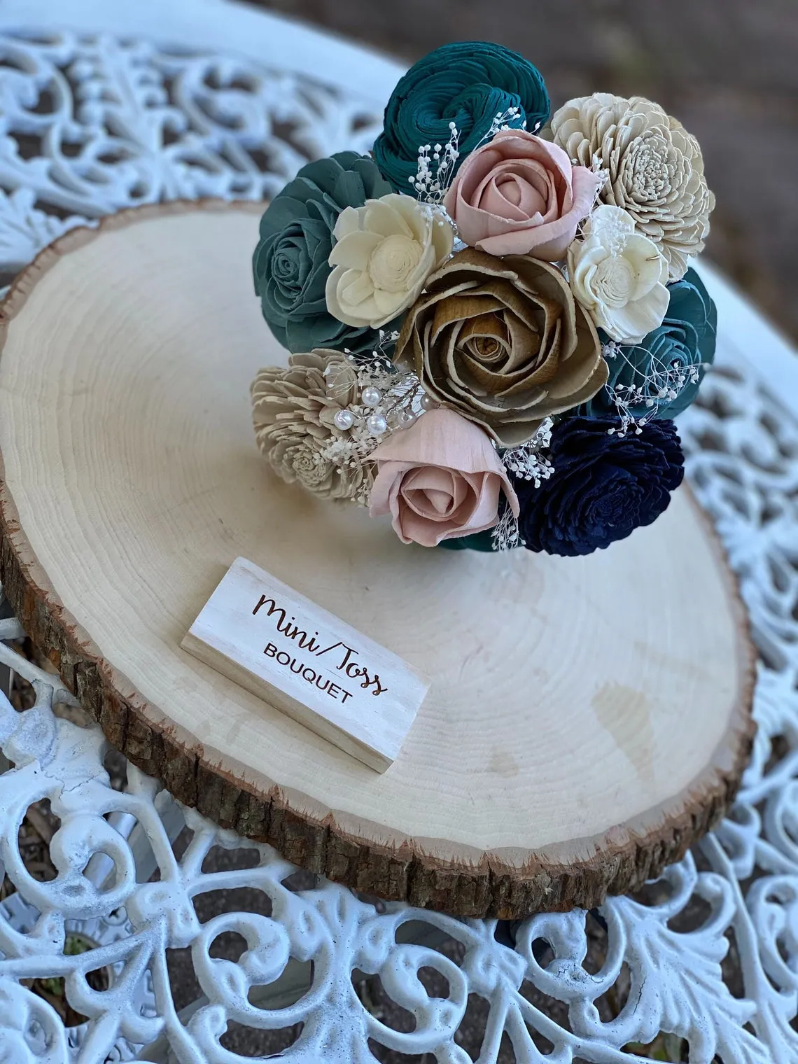 1920's Vintage Blush and Blue Bouquet