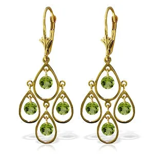 2.4 Carat 14K Solid Yellow Gold Pleasure Peridot Earrings