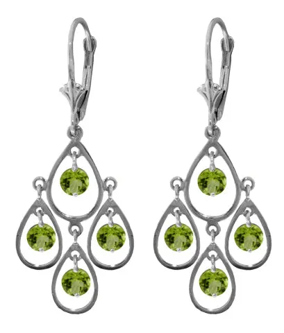 2.4 Carat 14K Solid Yellow Gold Pleasure Peridot Earrings