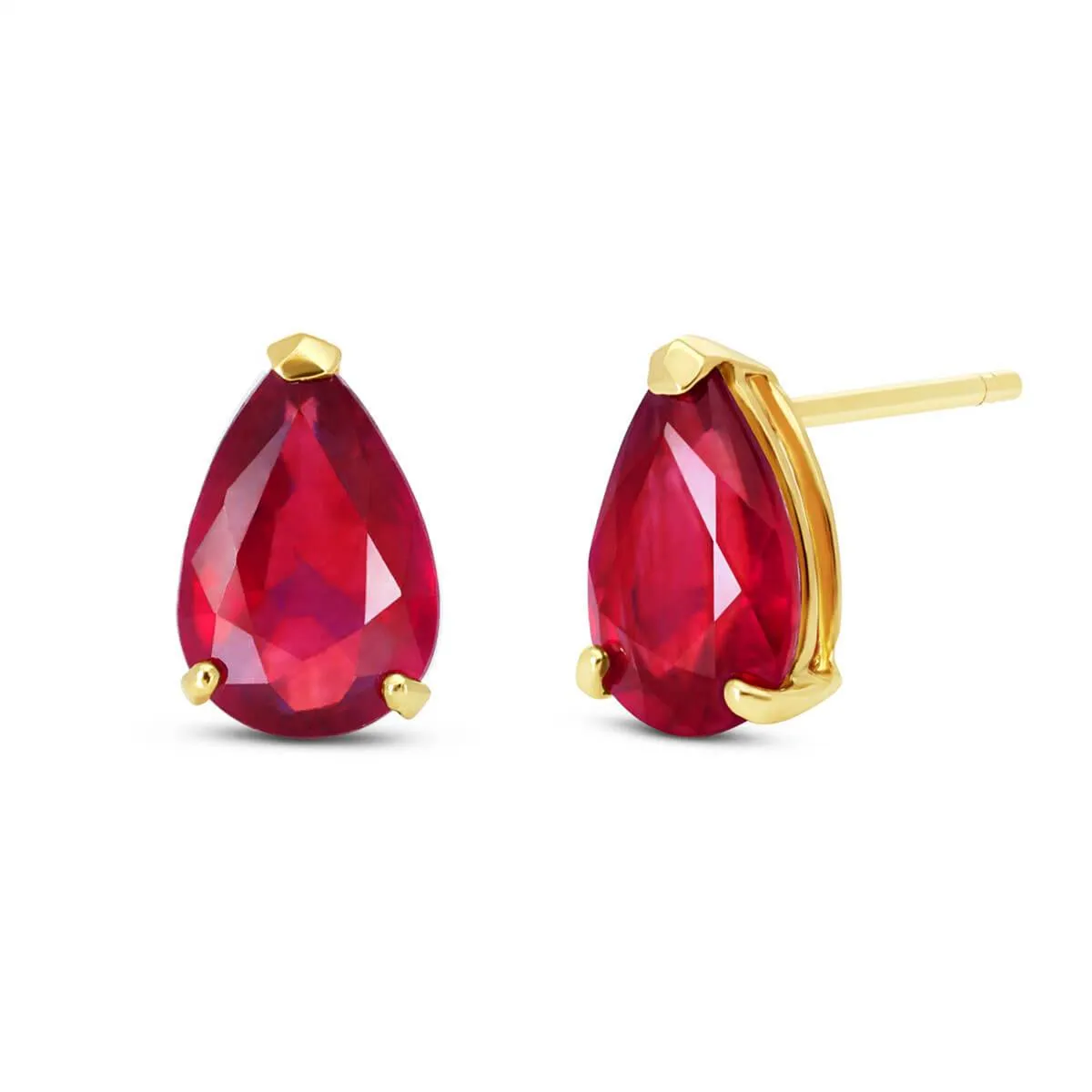 3.5 Carat 14K Solid Yellow Gold I Kept Thinking Ruby Earrings