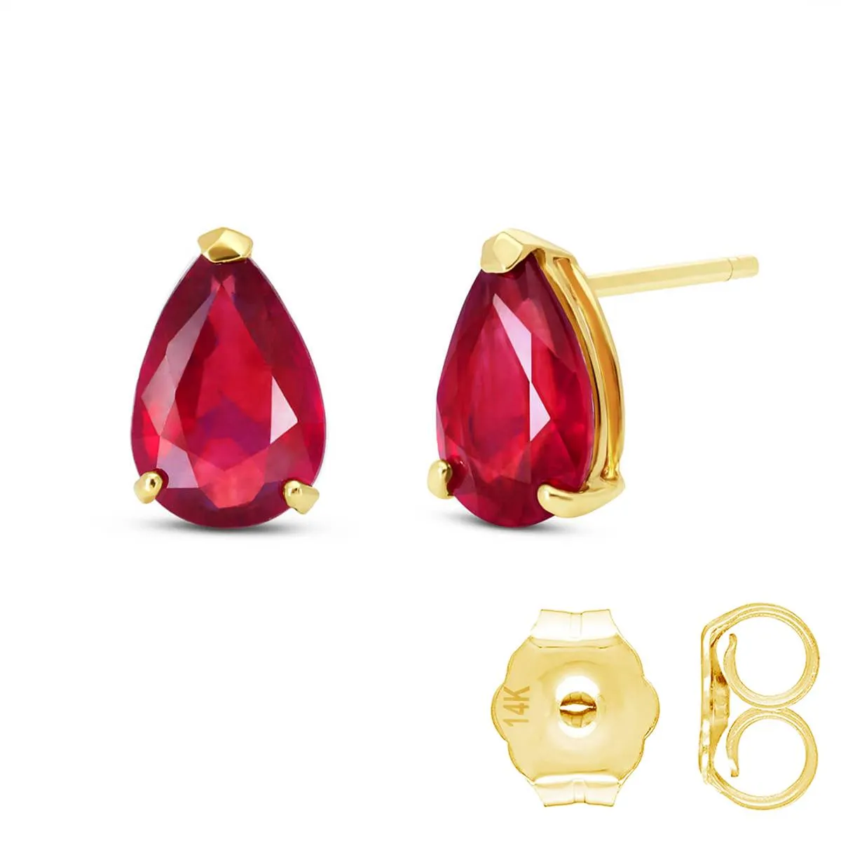 3.5 Carat 14K Solid Yellow Gold I Kept Thinking Ruby Earrings