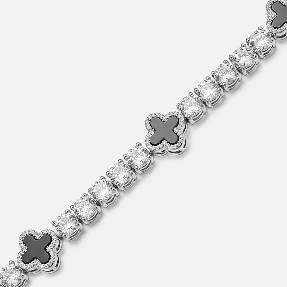 5MM Agate Moissanite Tennis Bracelet 14K Gold