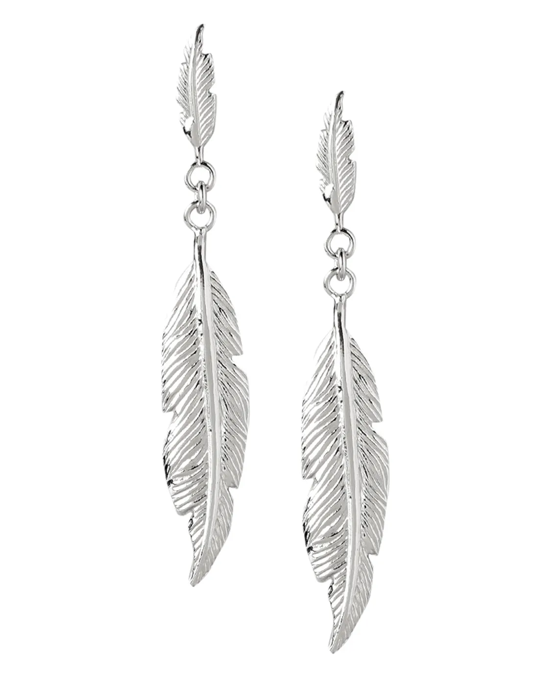 925 Sterling Silver Rhodium Plated With Leaf Drop Earring