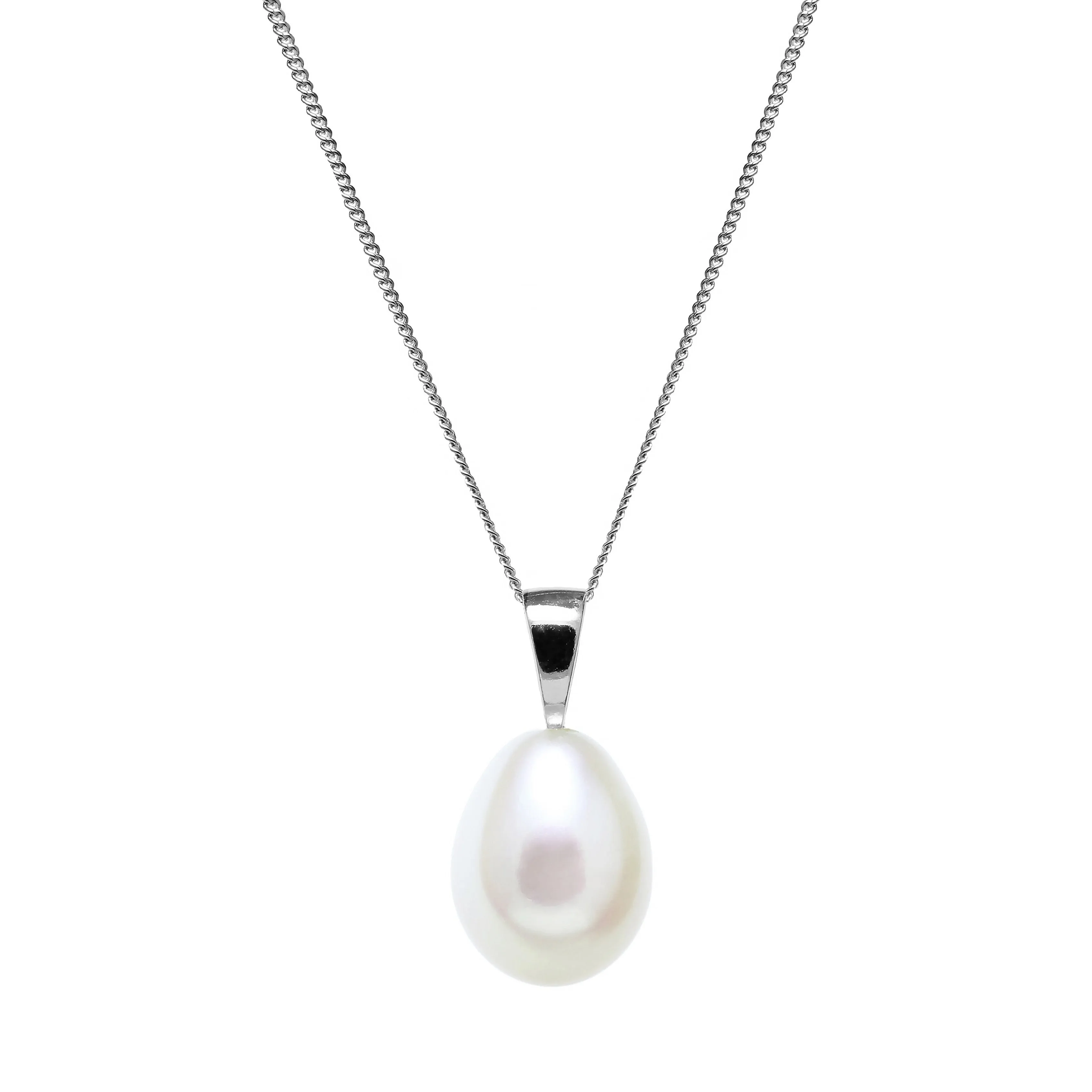 9mm Teardrop White Freshwater Pearl Sterling Silver Pendant