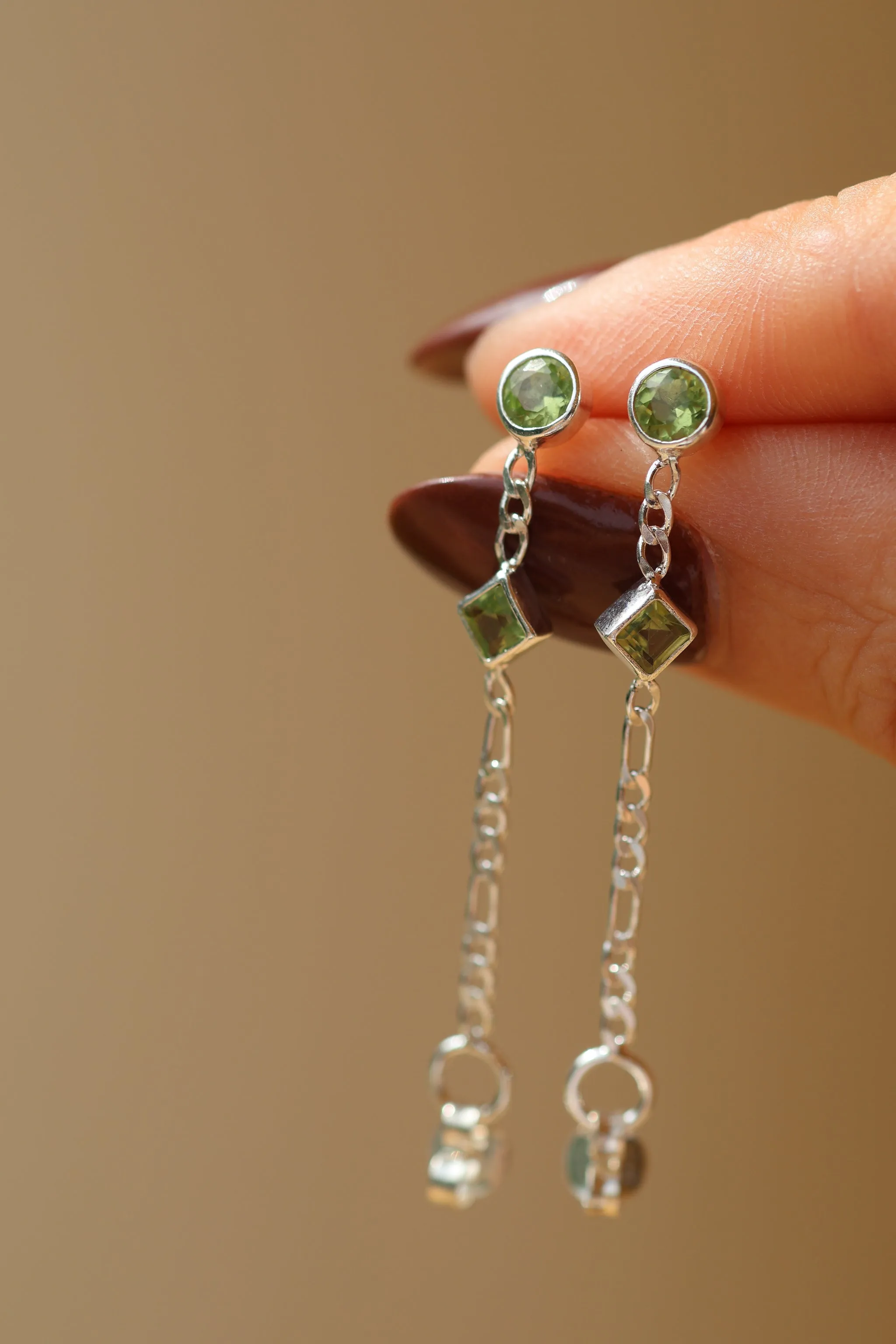 Ada Peridot Sterling Silver Studs