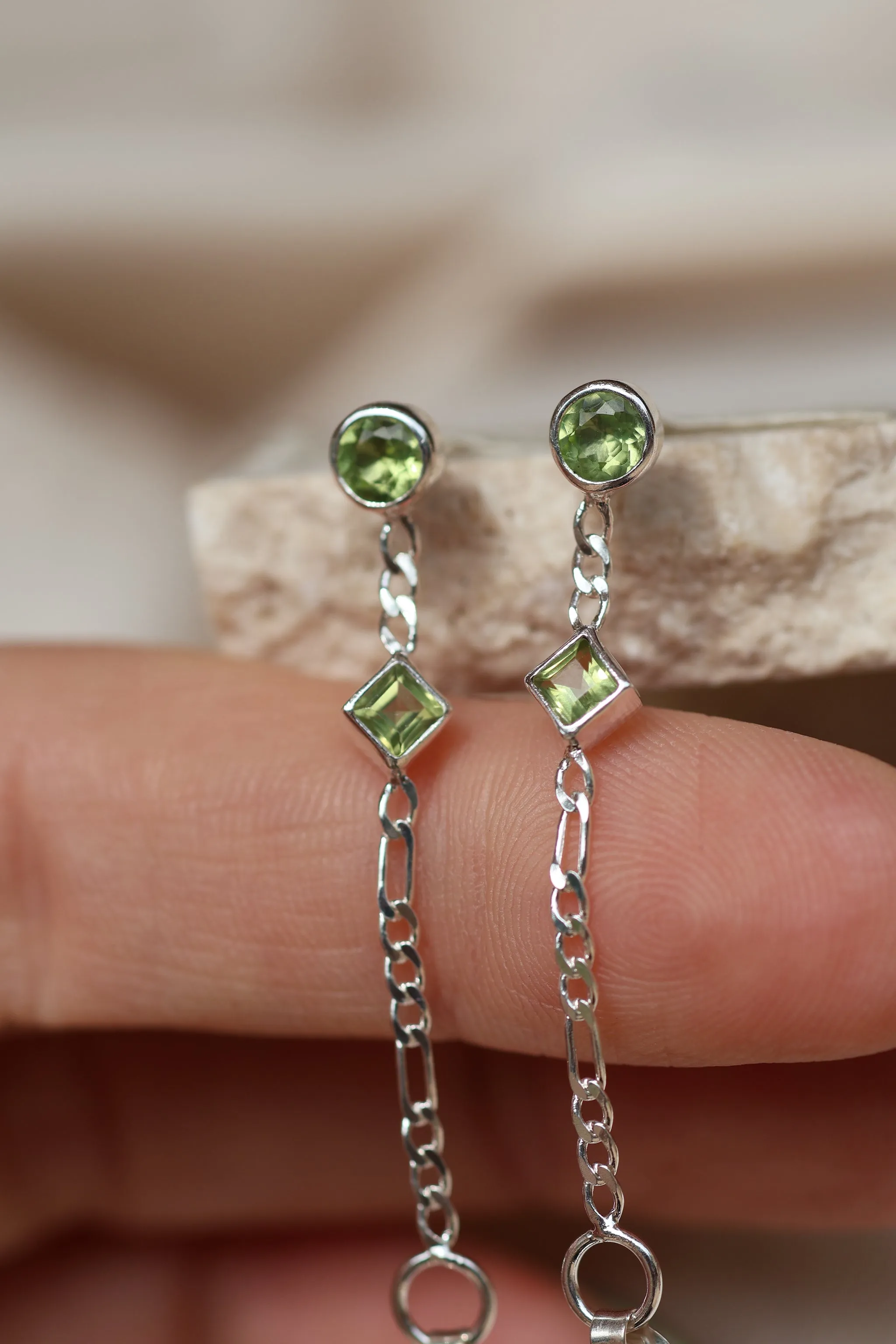 Ada Peridot Sterling Silver Studs