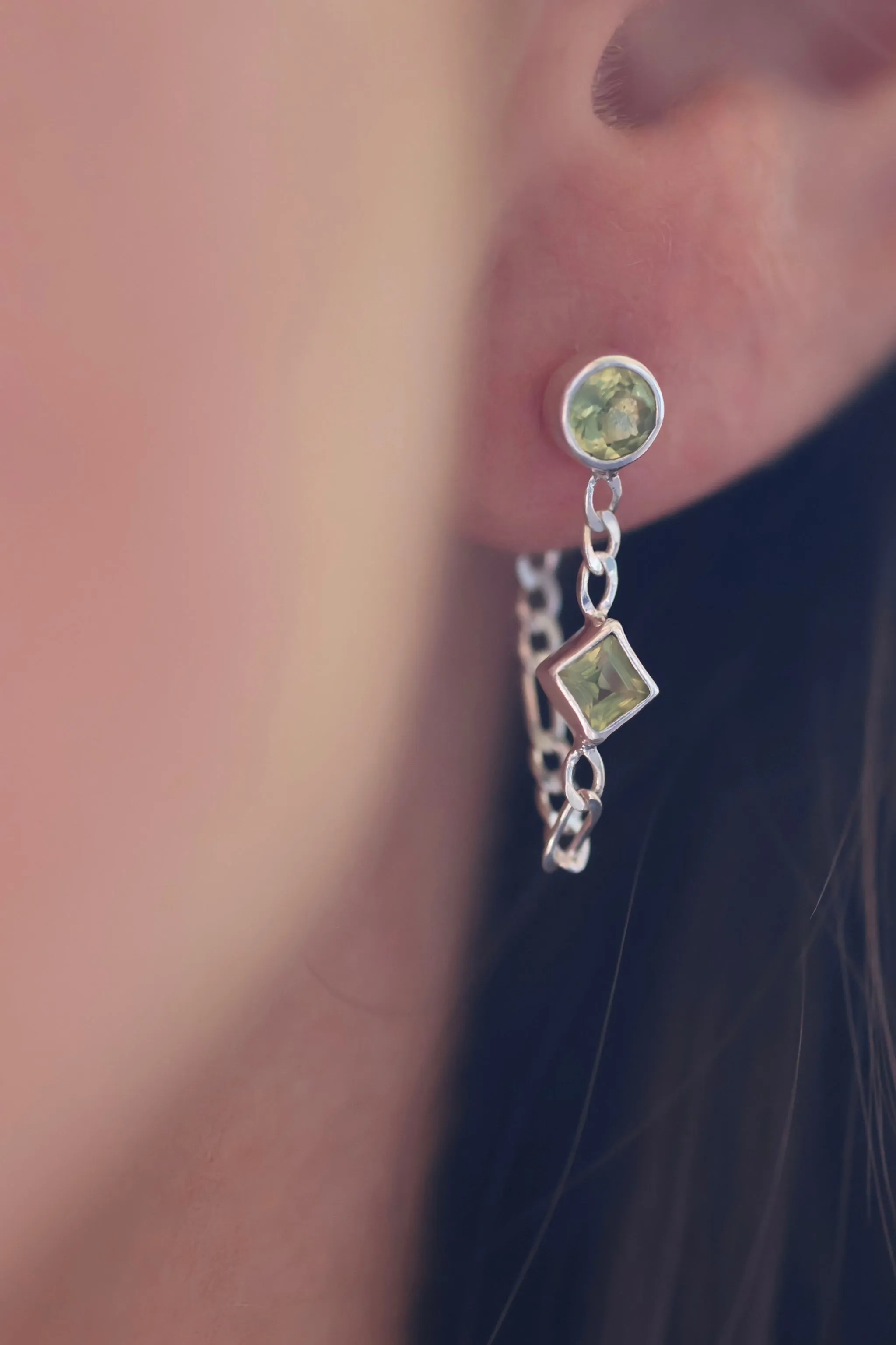 Ada Peridot Sterling Silver Studs