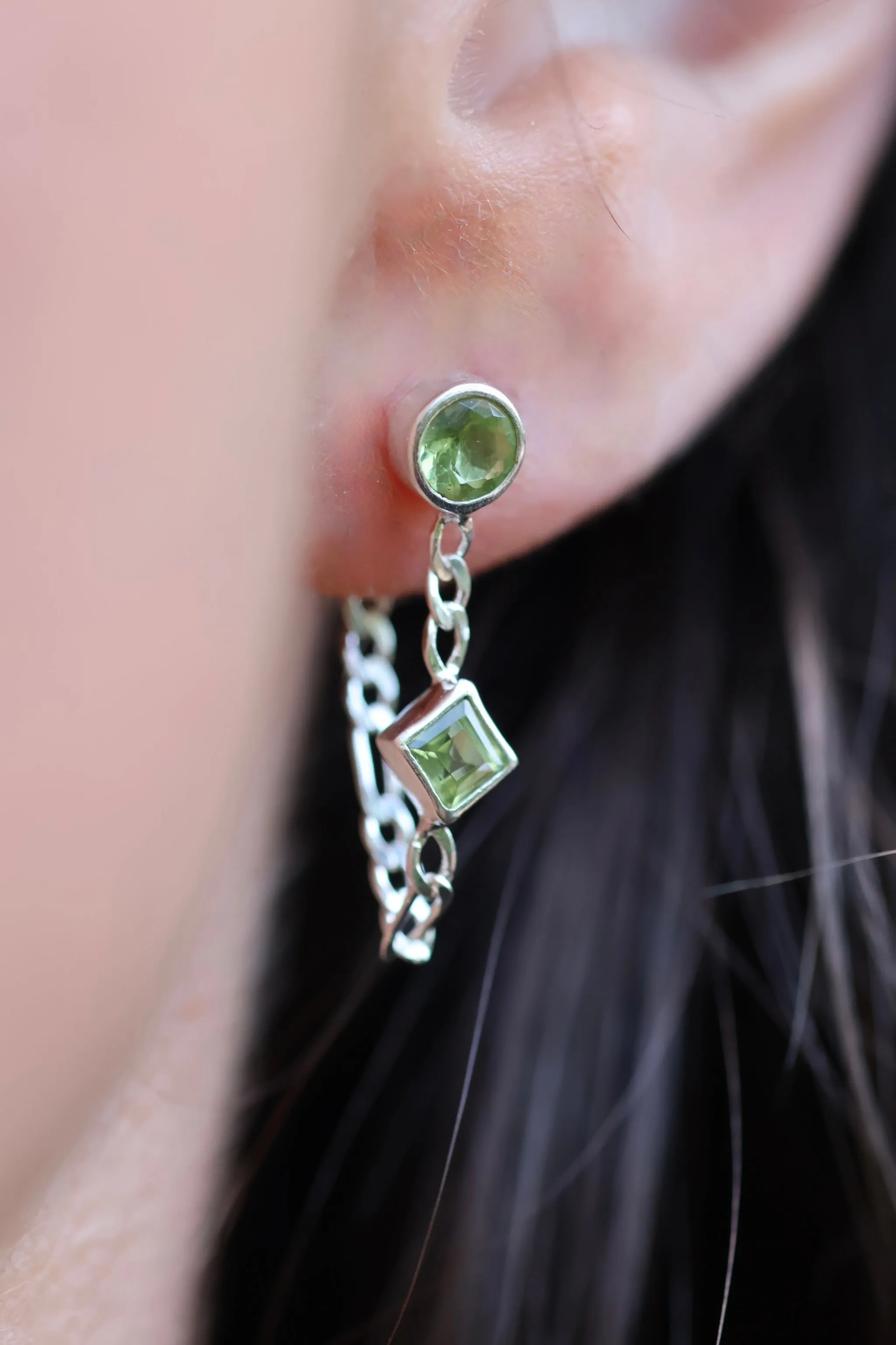 Ada Peridot Sterling Silver Studs