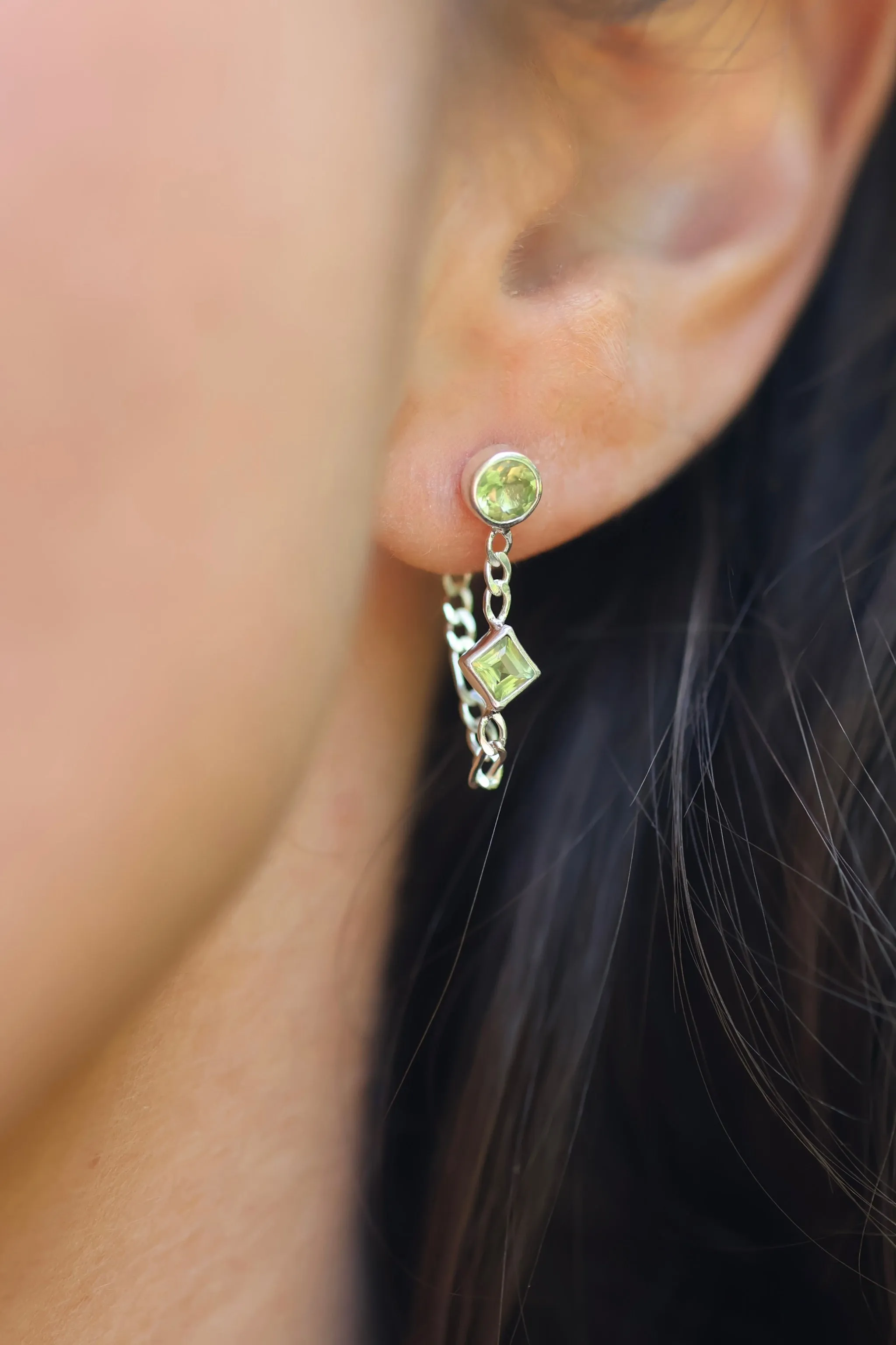 Ada Peridot Sterling Silver Studs