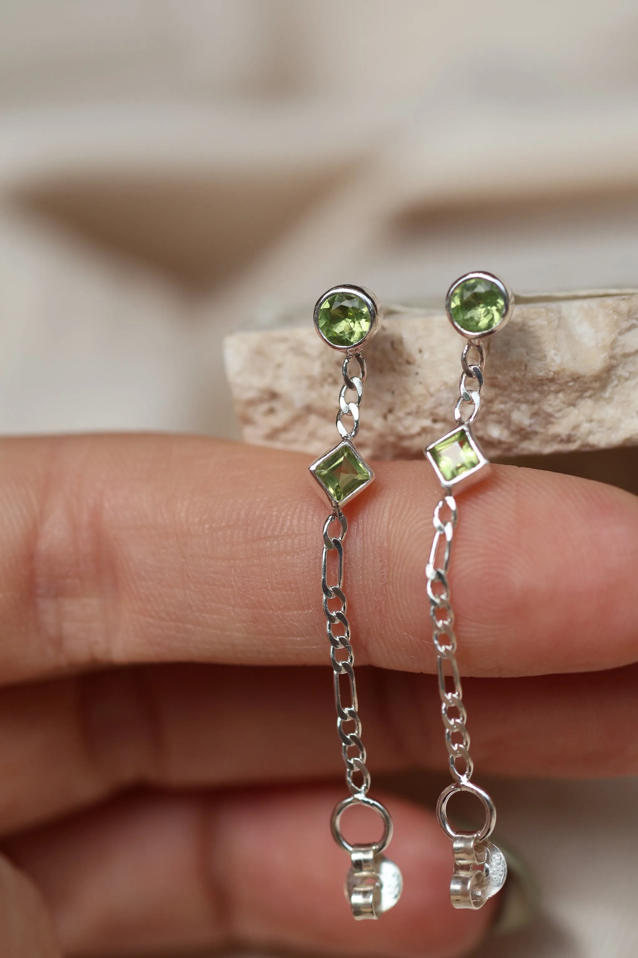 Ada Peridot Sterling Silver Studs