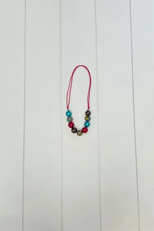 Adjustable Red & Turquoise Necklace