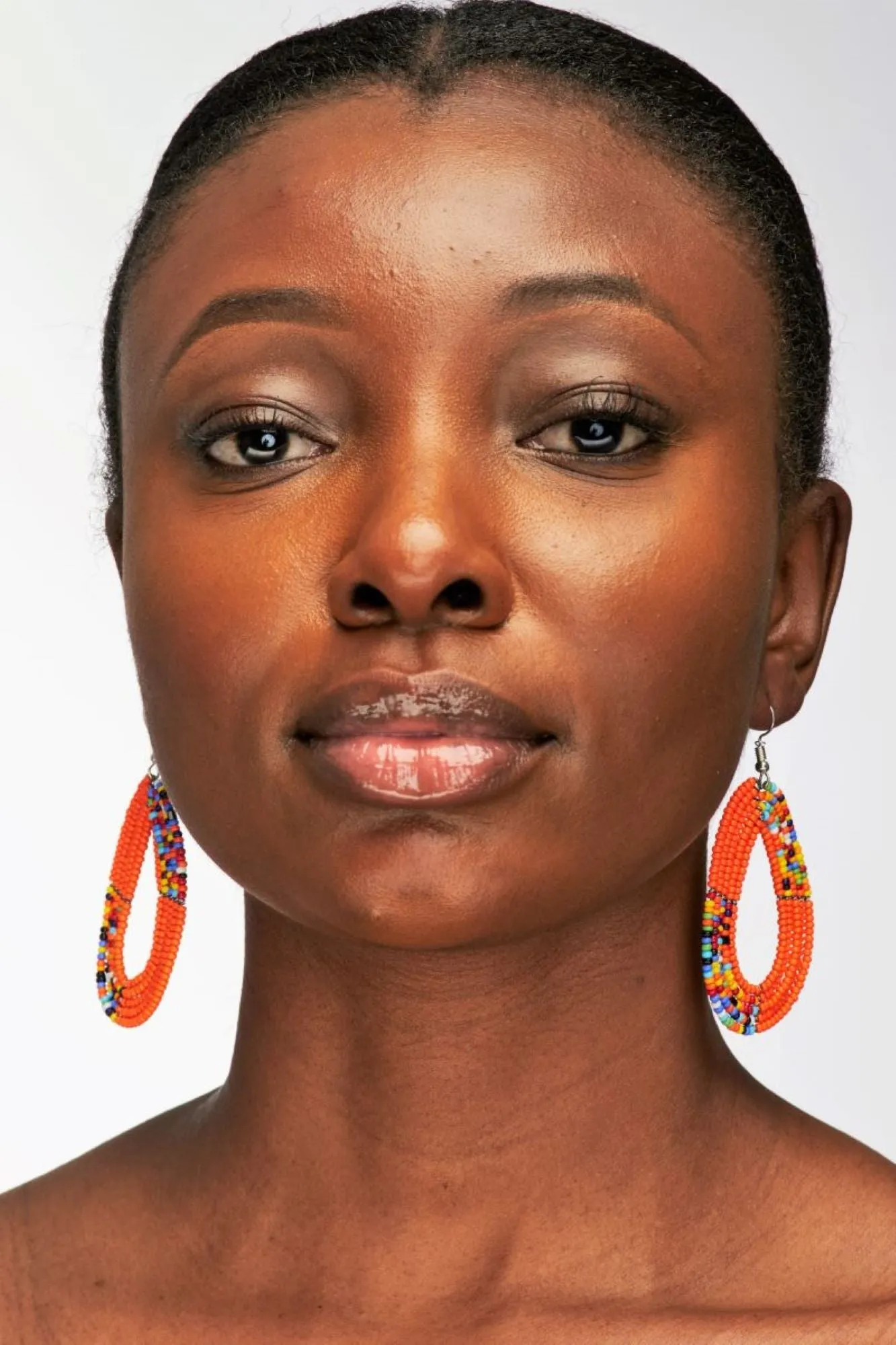 Africa Boho Bead Earrings-Orange