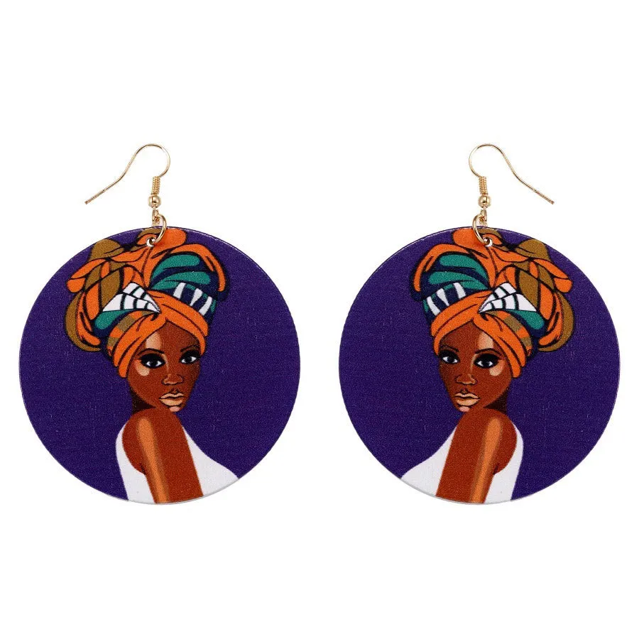 Africa inspired wooden earrings | African headband