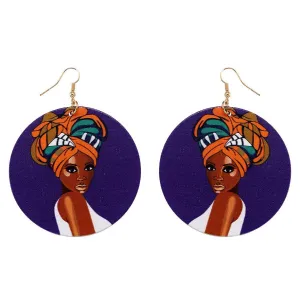 Africa inspired wooden earrings | African headband