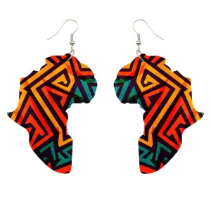 African print Earrings Multicolor Geometrical African Continent