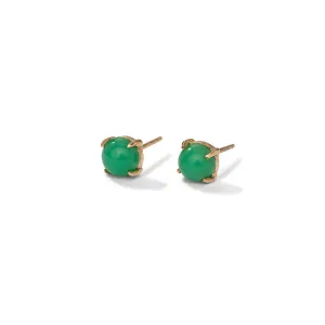 Alexi Stud, Chrysoprase, 9kt Yellow Gold