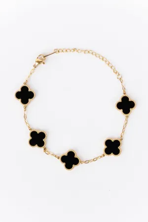 Alora Clover Bracelet- Black