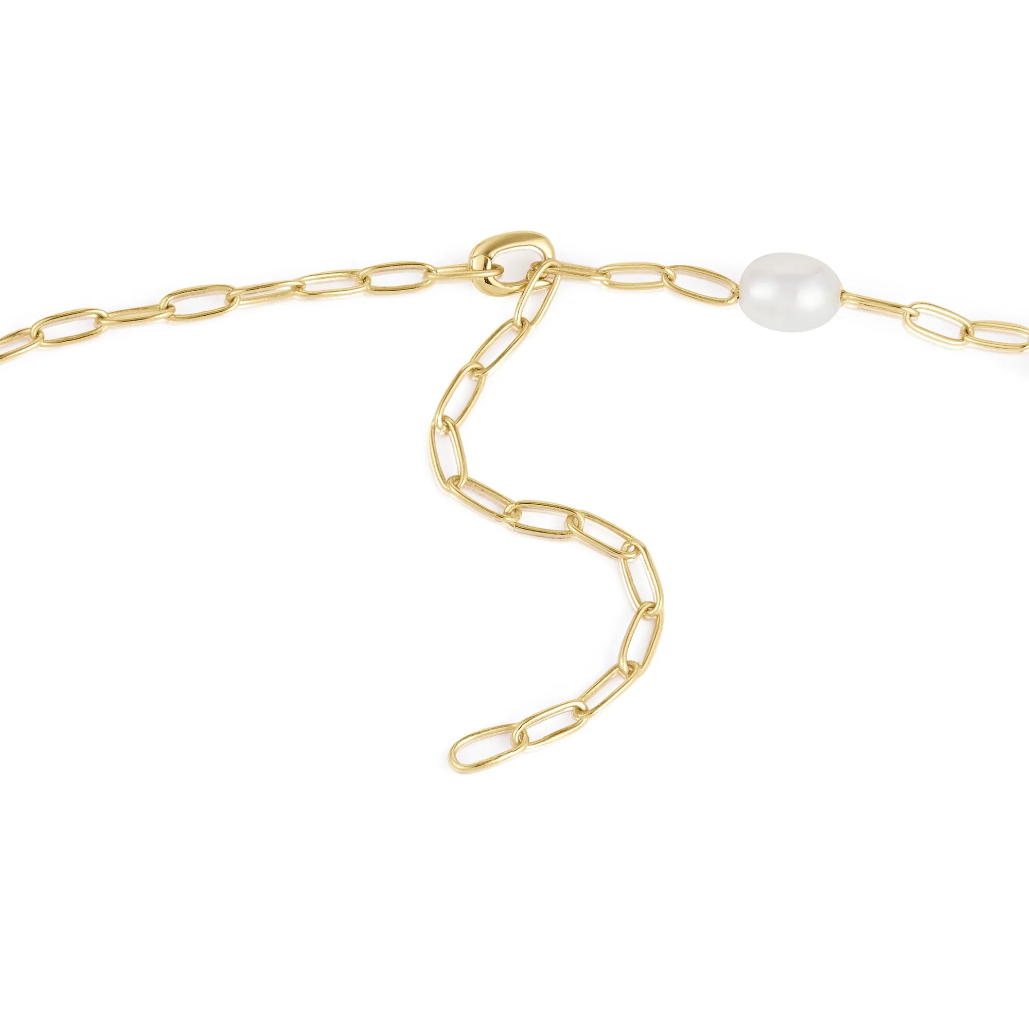 Ania Haie Gold Pearl Chain Charm Connector Necklace N055-03G