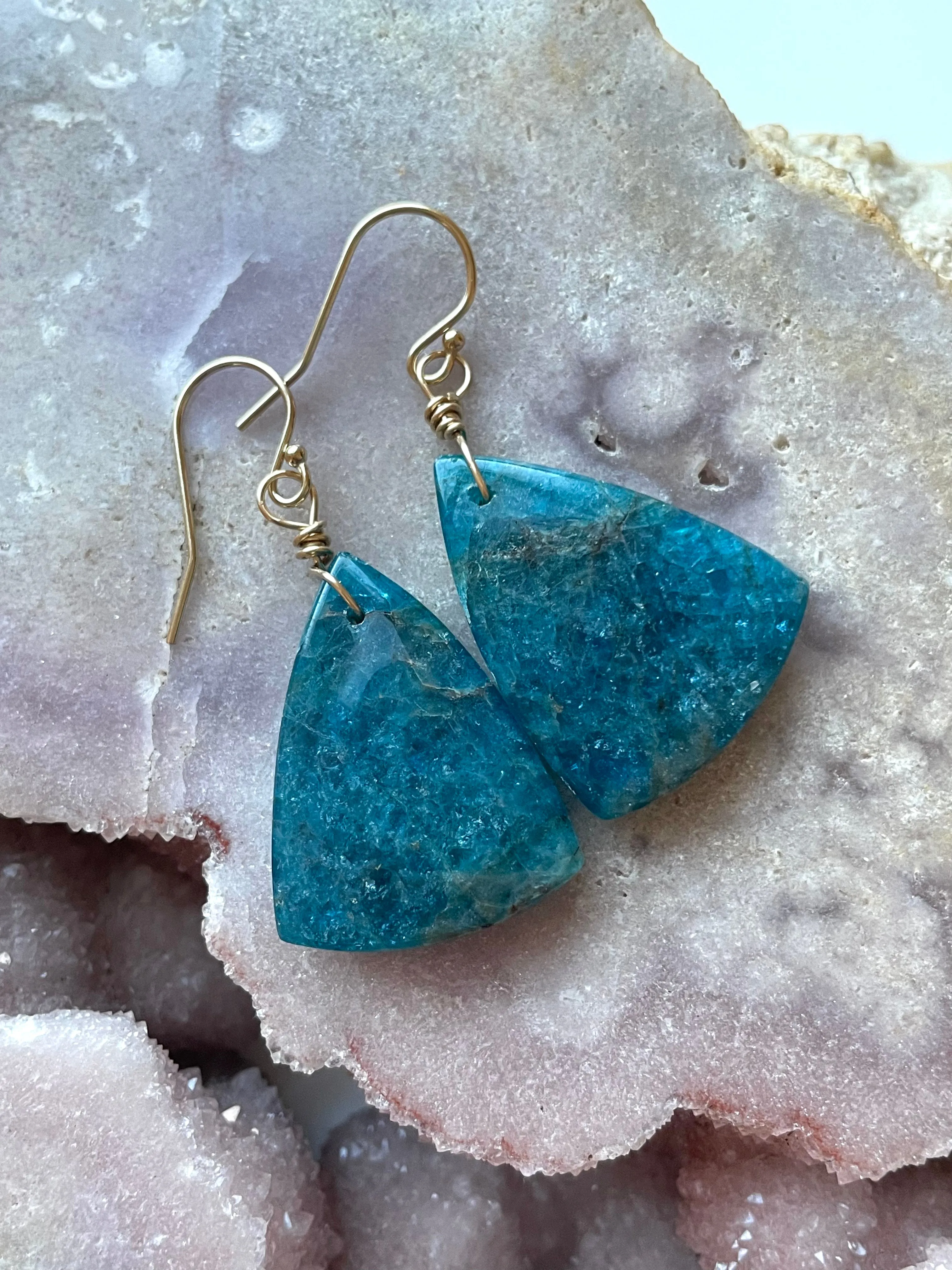 Apatite Earrings Gold Filled