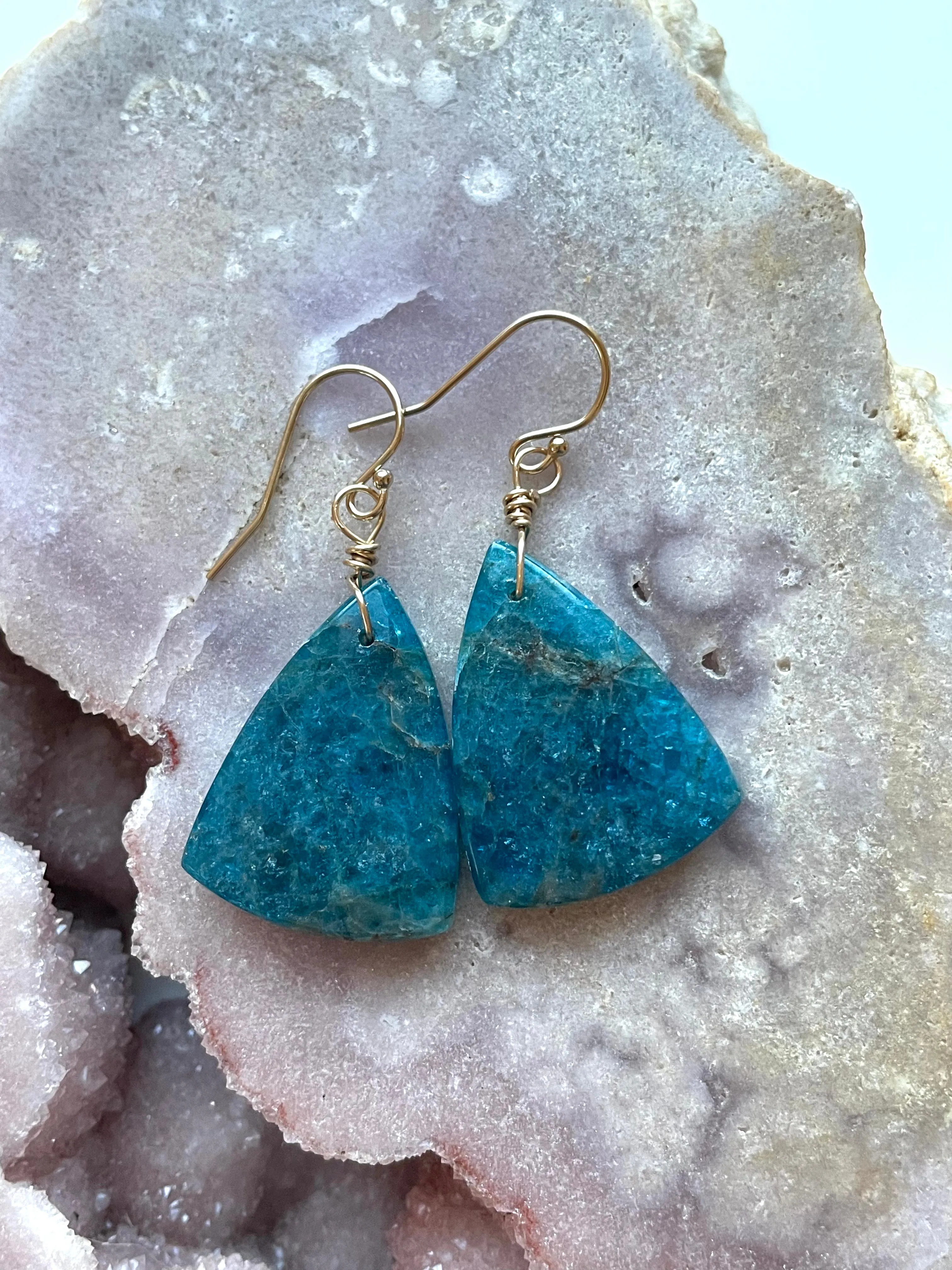 Apatite Earrings Gold Filled