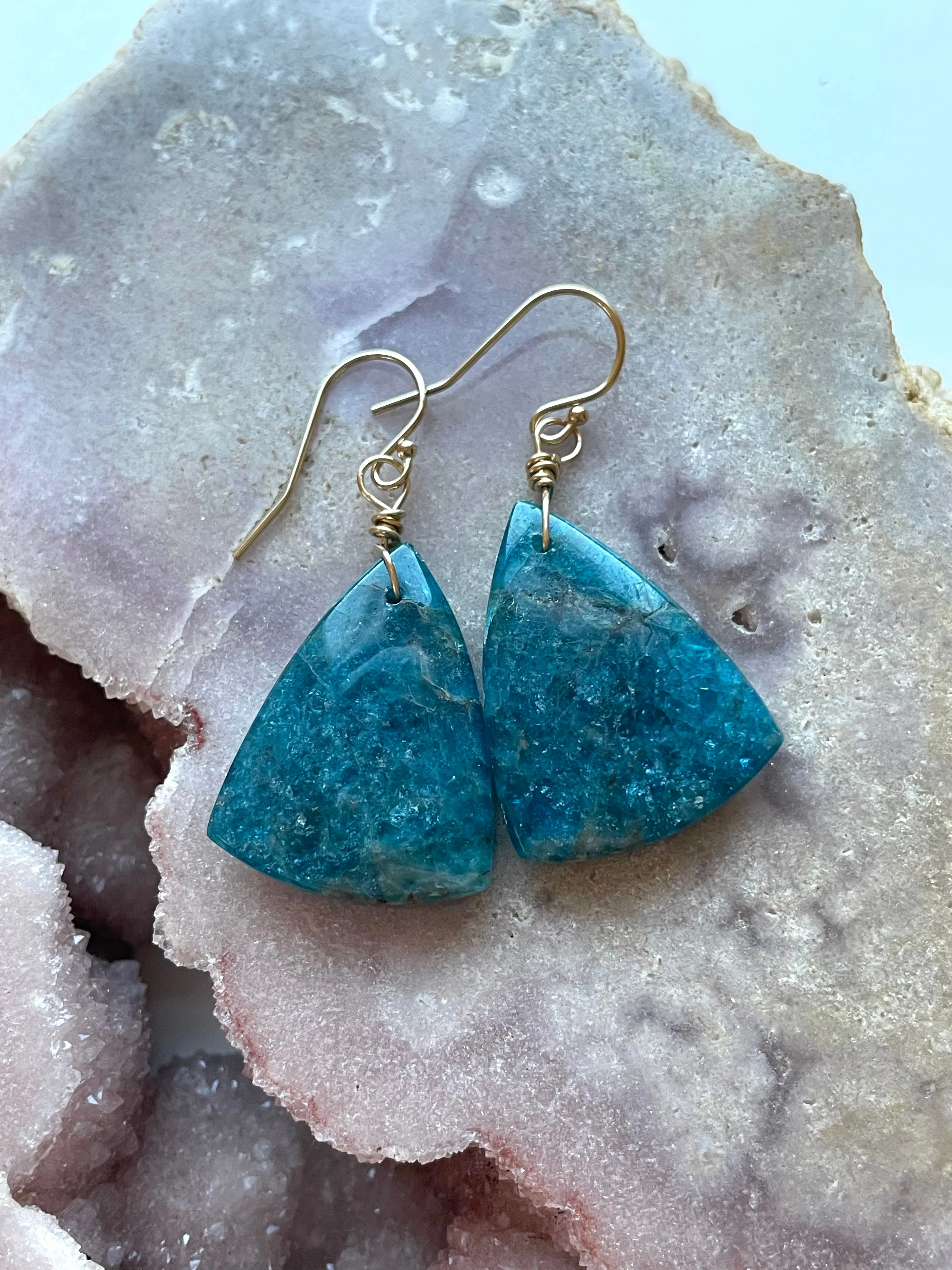 Apatite Earrings Gold Filled