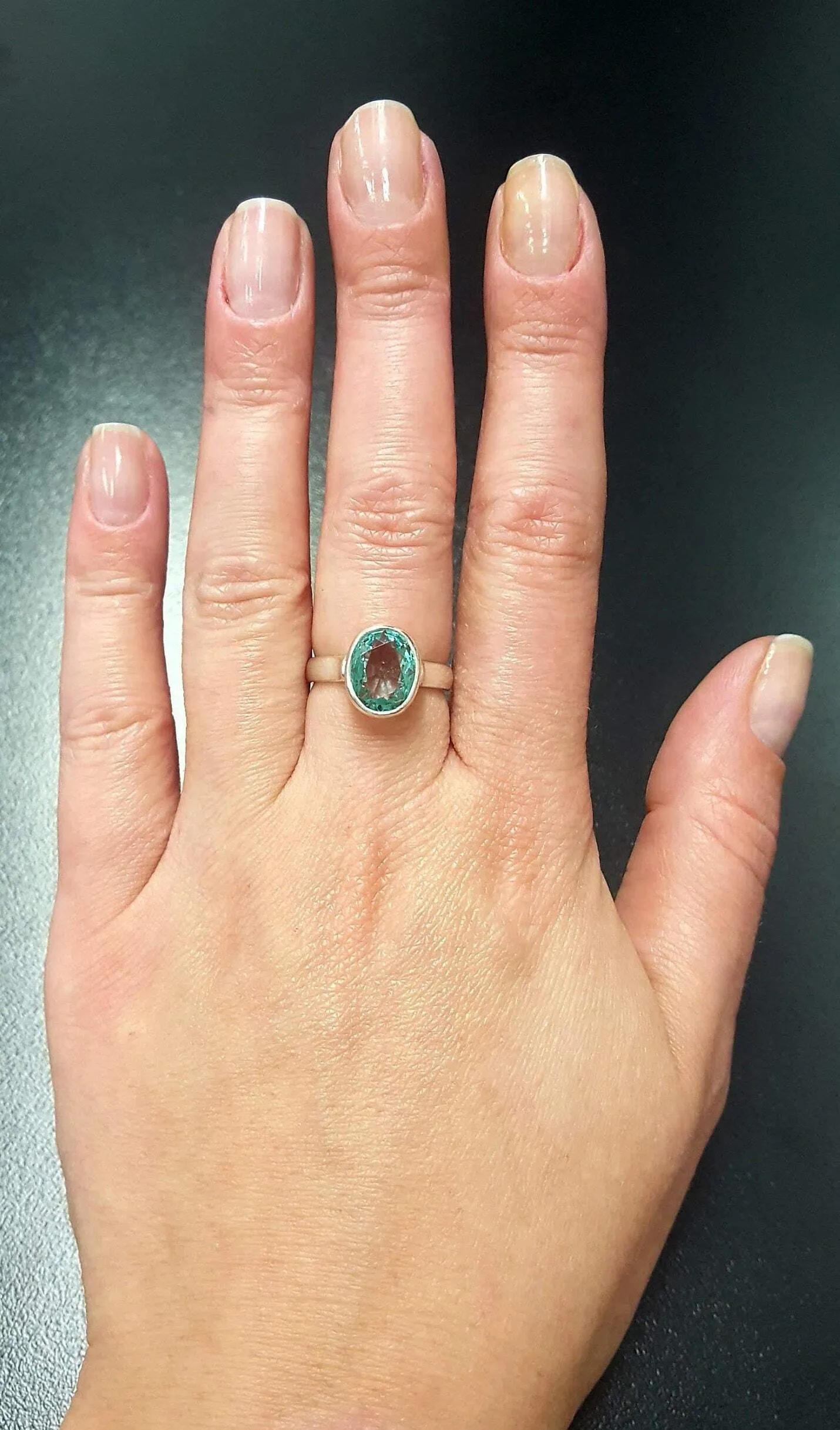 Aquamarine Promise Ring - Blue Solitaire Ring - Vintage Bezel Ring