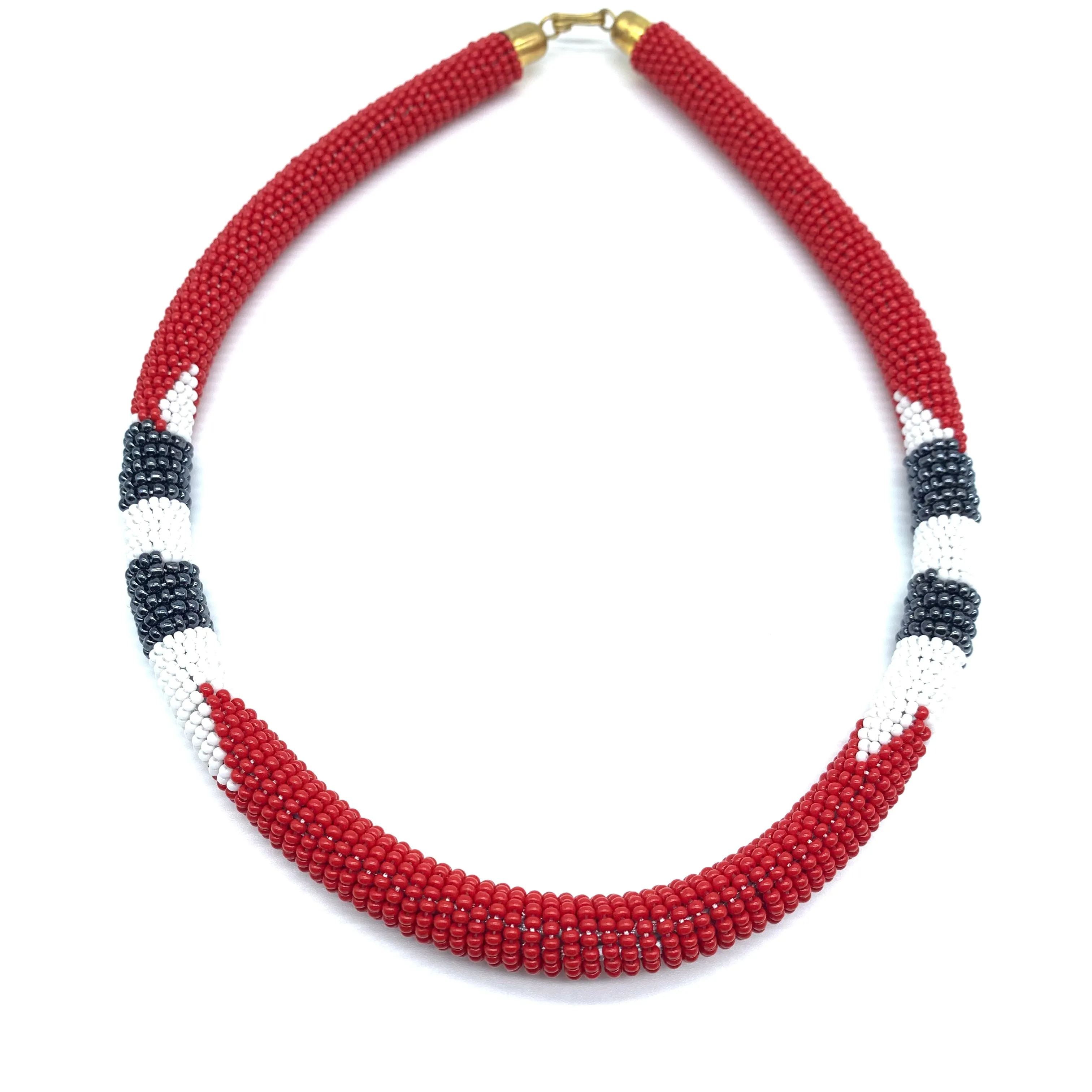 Beaded Bangle Necklace-Red Variation