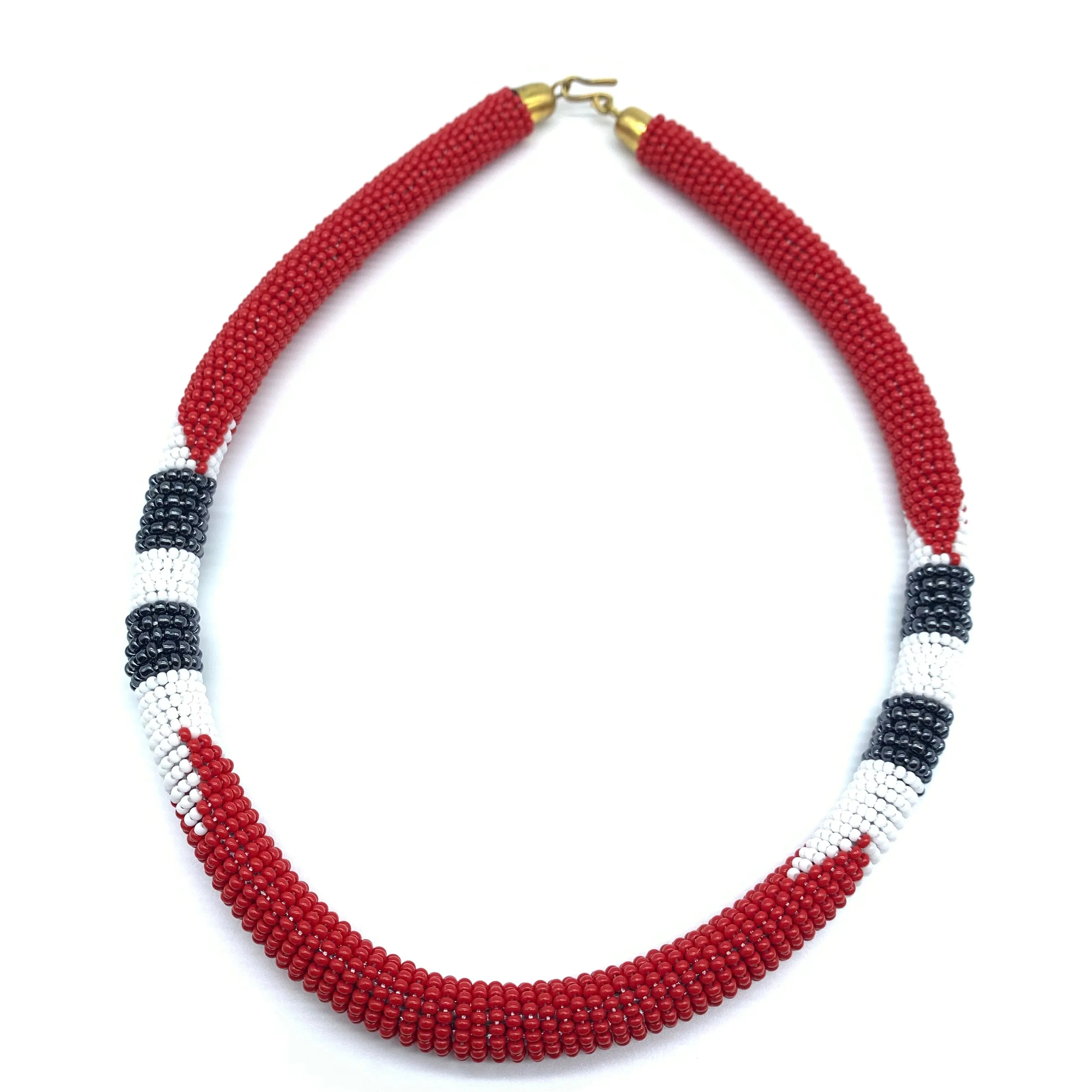 Beaded Bangle Necklace-Red Variation