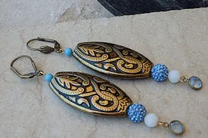 Beaded long earrings