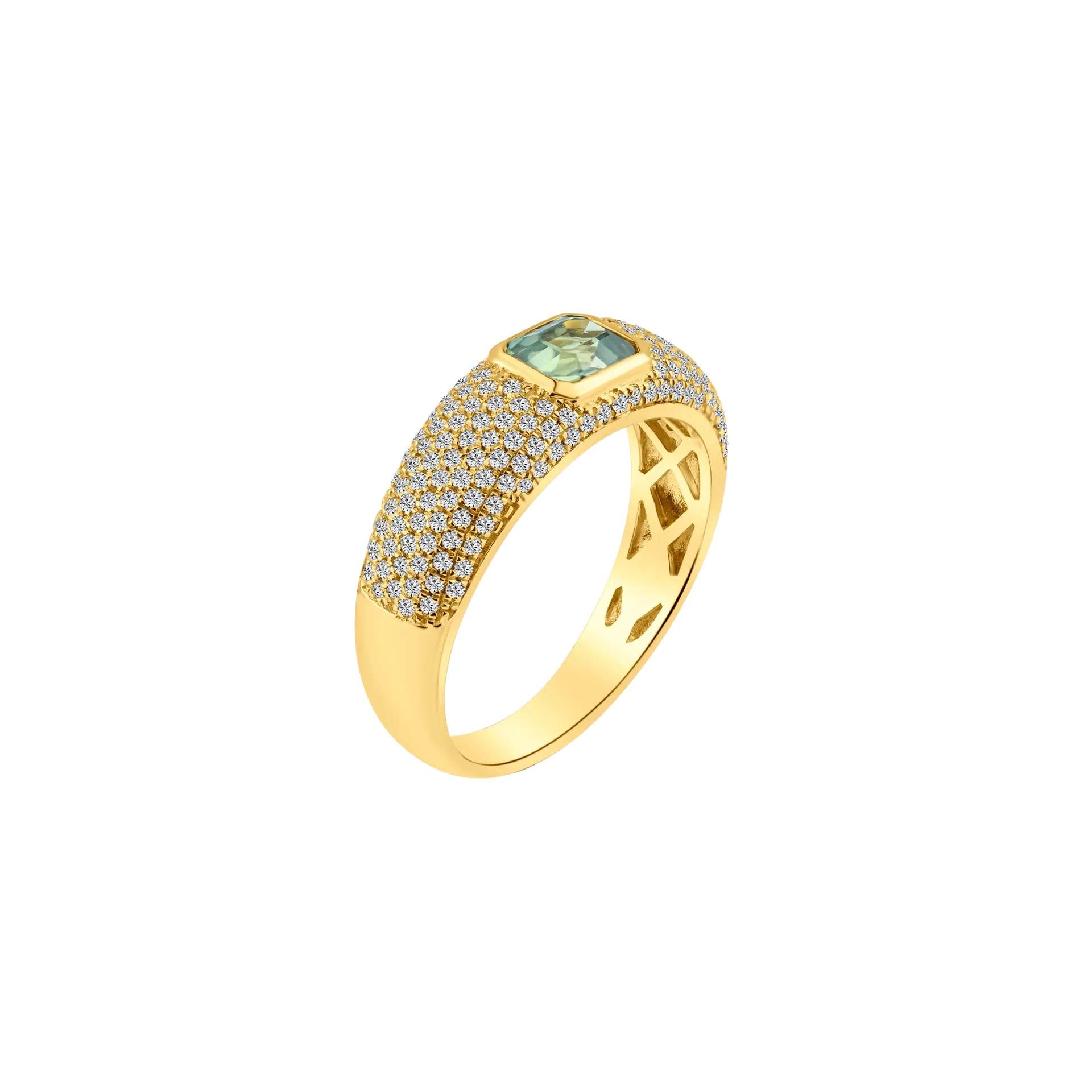 Bezel Set Gemstone & Diamond Stacking Ring