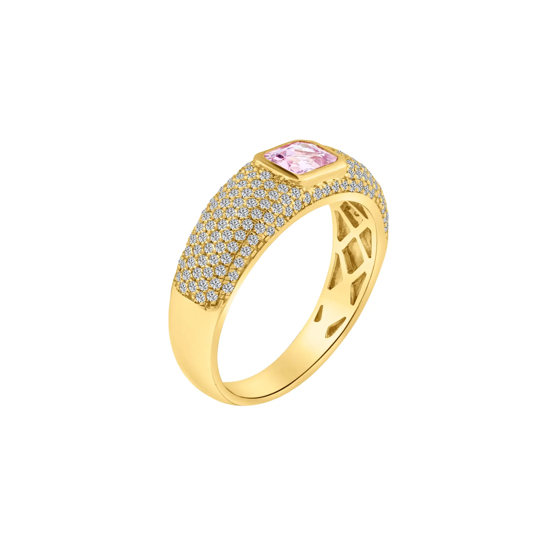 Bezel Set Gemstone & Diamond Stacking Ring