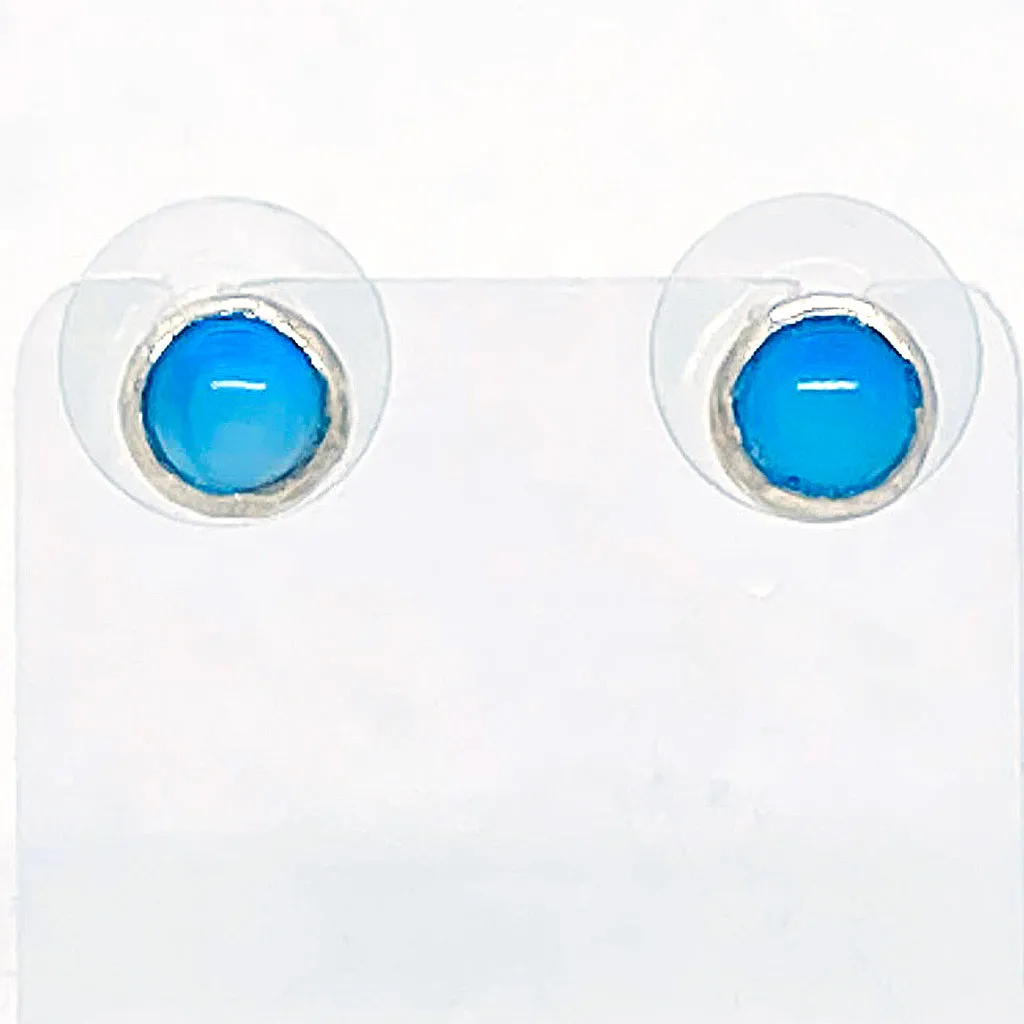 Blue Agate Post earrings