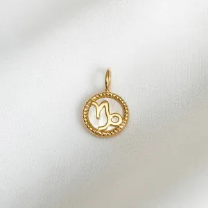 Capricorn Zodiac Mother of Pearl 14K Gold Vermeil Pendant