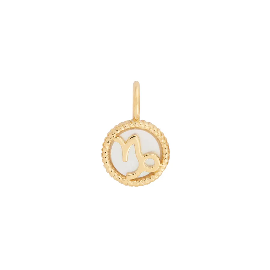 Capricorn Zodiac Mother of Pearl 14K Gold Vermeil Pendant