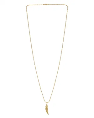 Carlton London Gold Plated With Zirconia Dangling Leaf Pendant With Long Chain Necklace