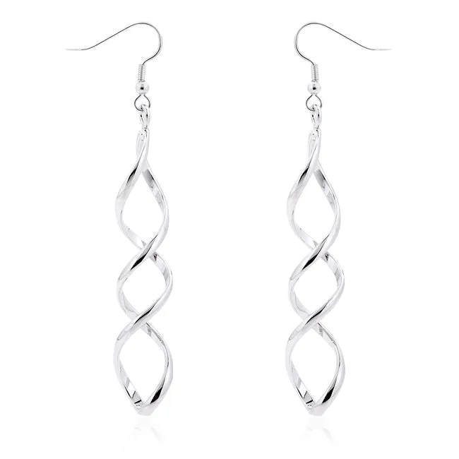 Casilda Silver Twist Dangle Earrings