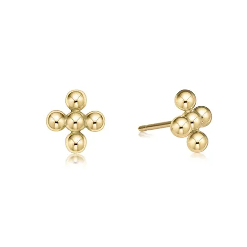 Classic Beaded Signature Cross Stud 4mm Bead