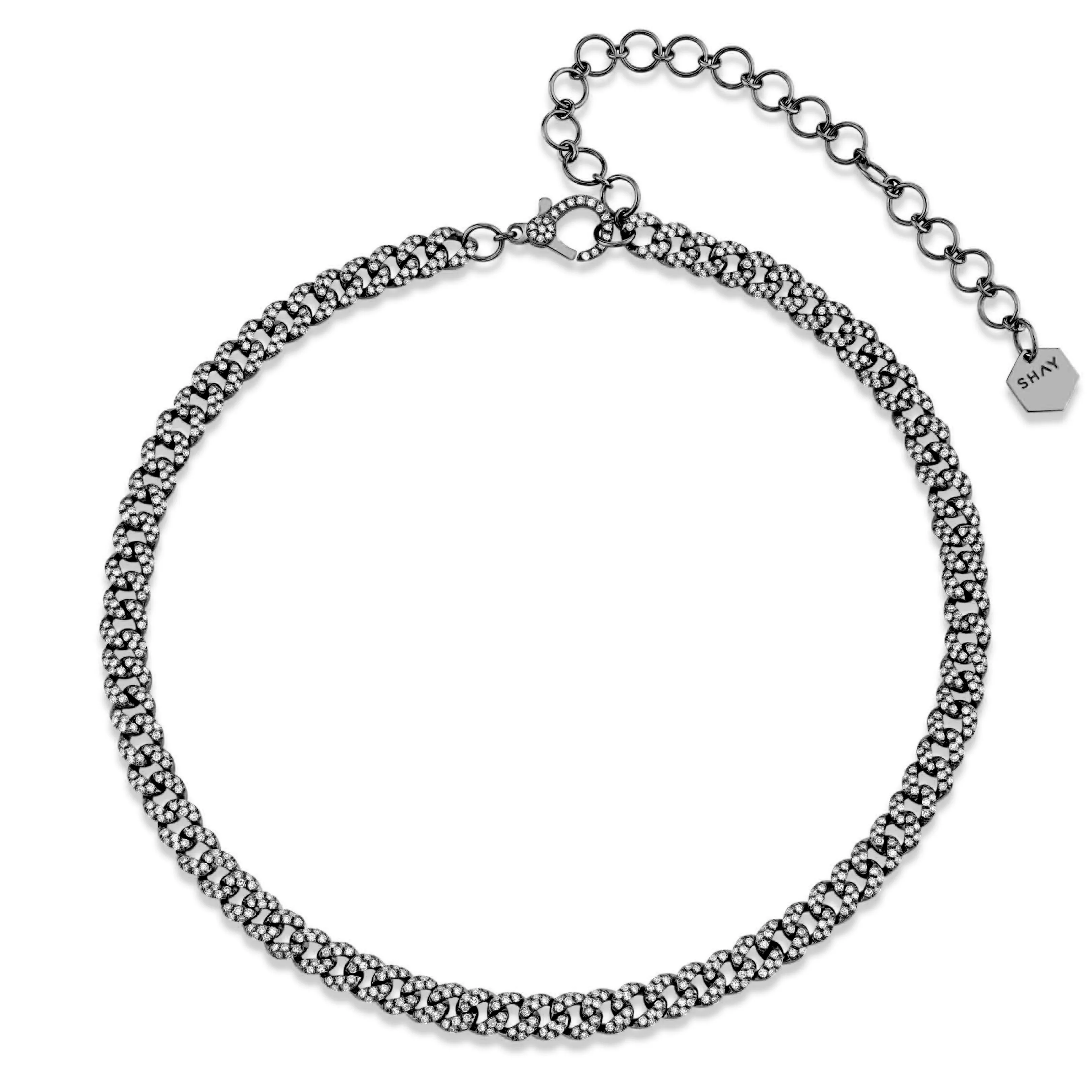 DIAMOND PAVE MINI LINK NECKLACE