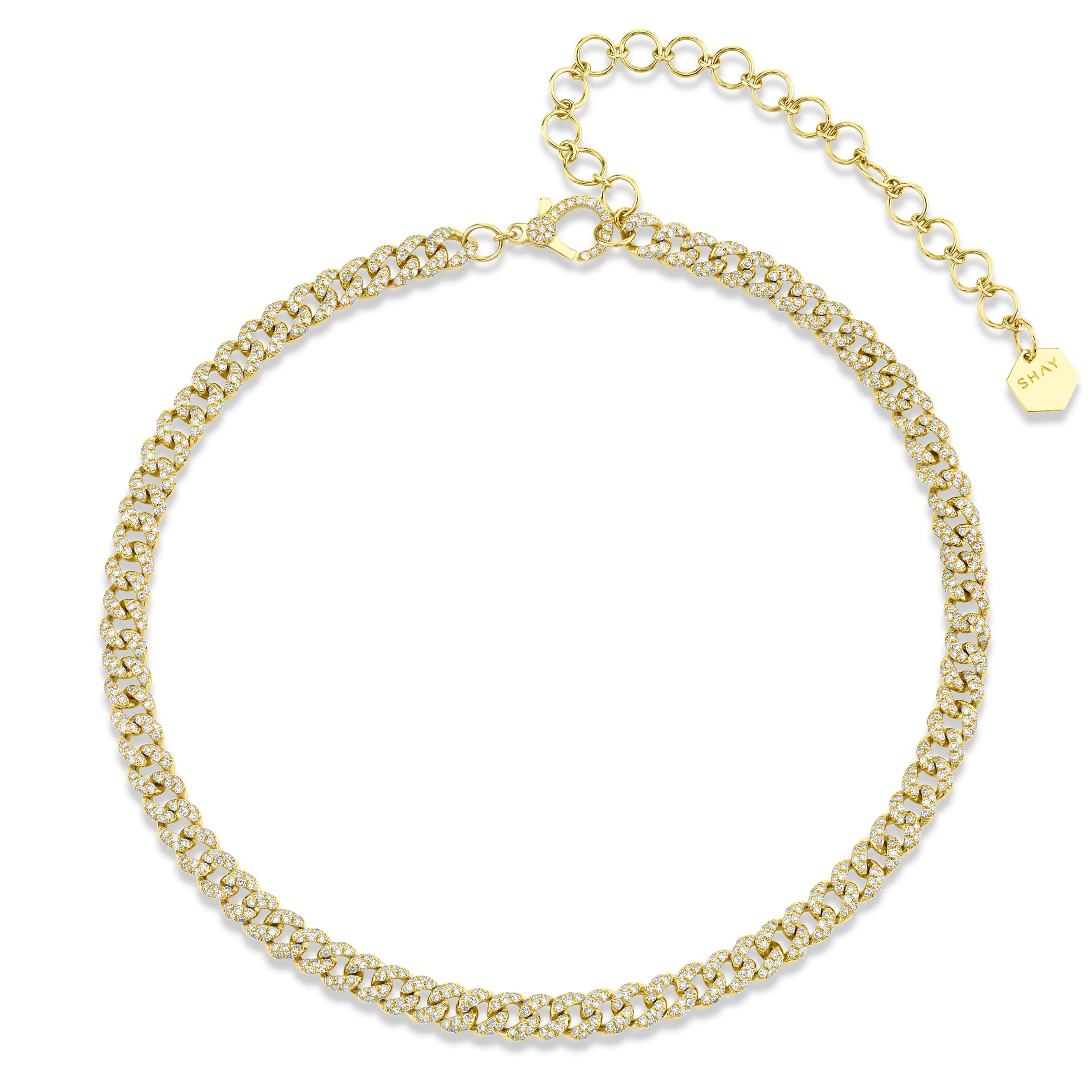 DIAMOND PAVE MINI LINK NECKLACE