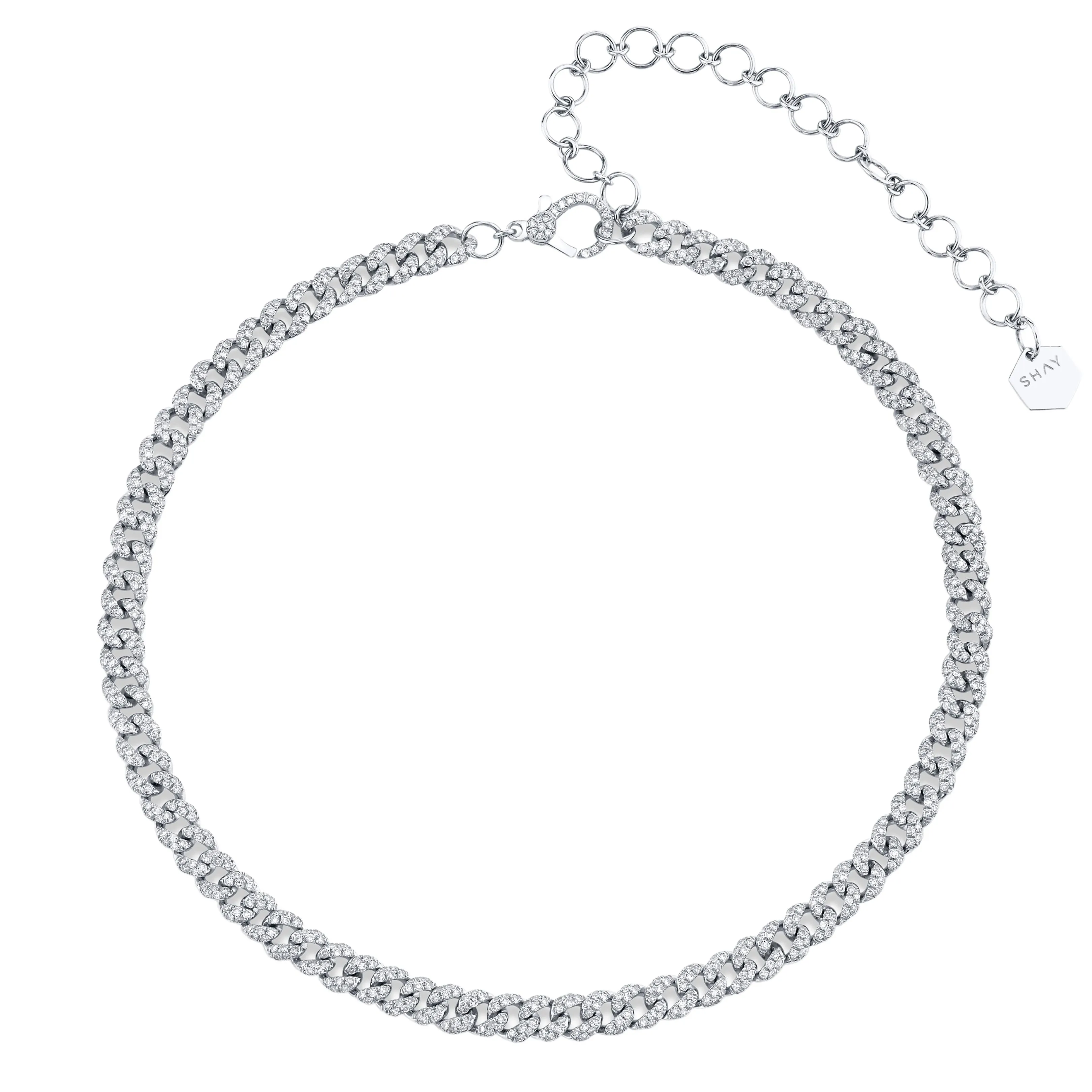 DIAMOND PAVE MINI LINK NECKLACE