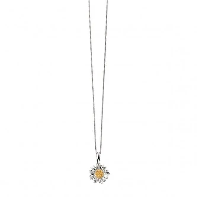 Elements Gold Plate Detail Daisy Pendant P4222