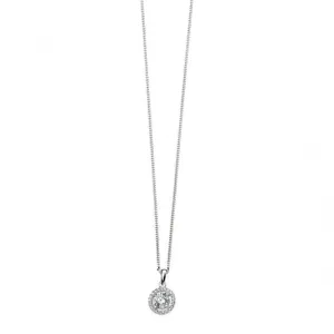 Elements Pave Disc Pendant with Clear Round CZ P4158C