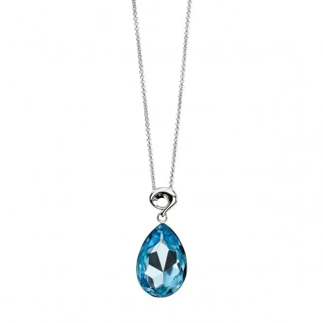 Elements Silver Aquamarine Swarovski Crystal Pendant With Fancy Bale P3215TZ364N192