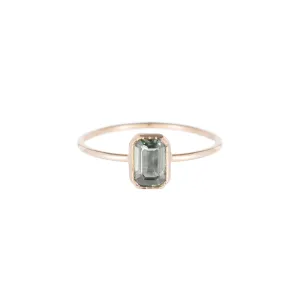 Emerald Cut Green Sapphire Wisp Ring