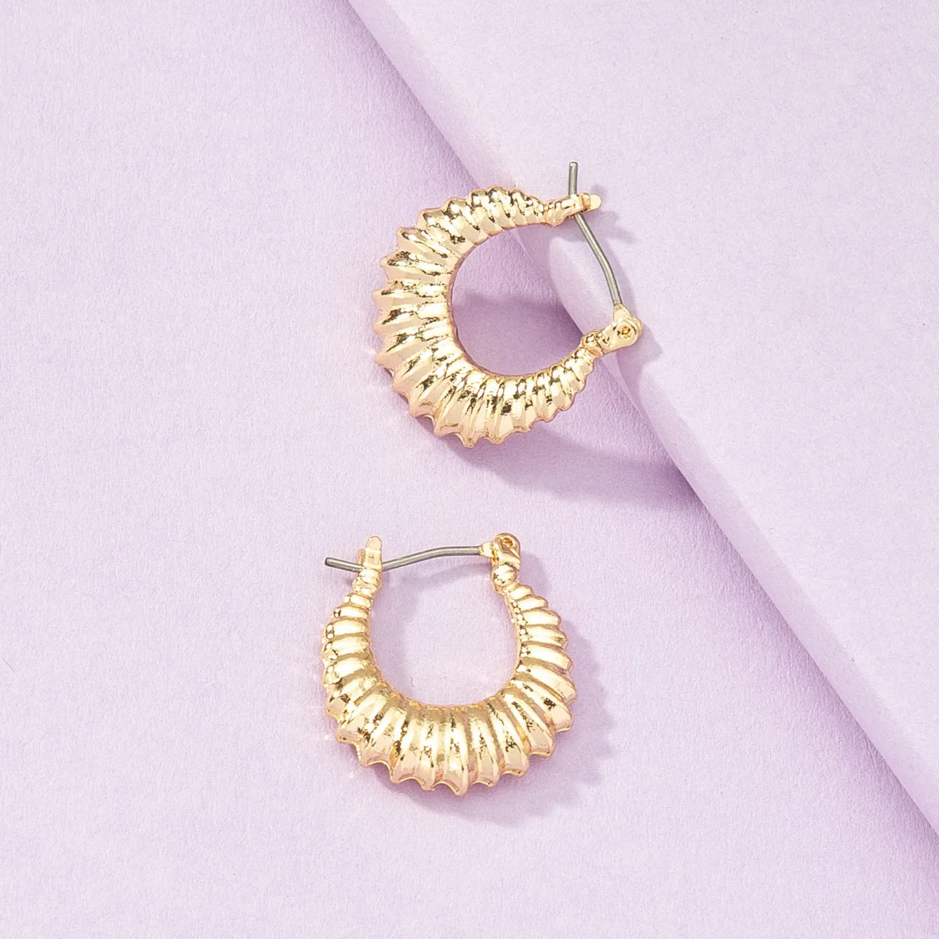 Extravagant Metal Textured Earrings from Vienna Verve Collection